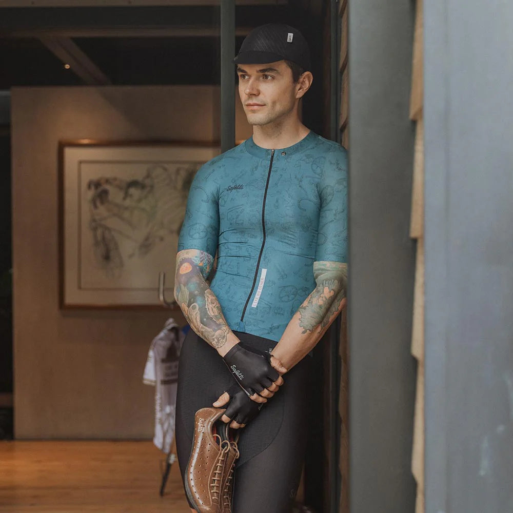 CAMISA CICLISMO MANGA CORTA CLASSIC PARTS ESMERALDA PARA HOMBRE