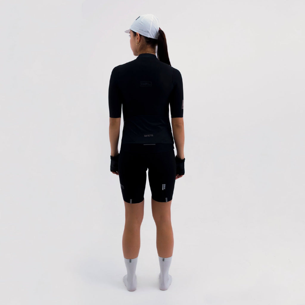 CAMISA CICLISMO MANGA CORTA LEGGERO NERO PARA MUJER