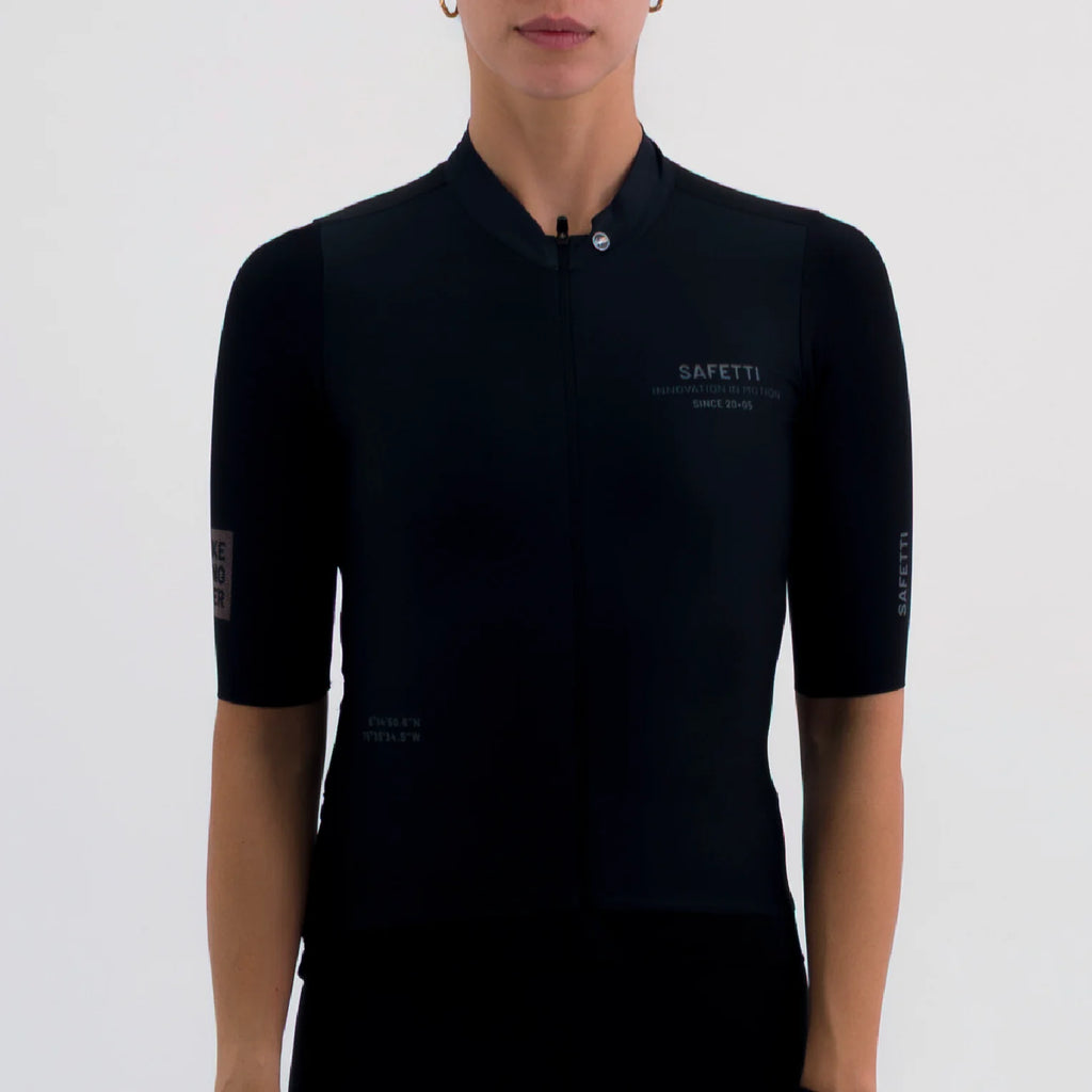 CAMISA CICLISMO MANGA CORTA LEGGERO NERO PARA MUJER