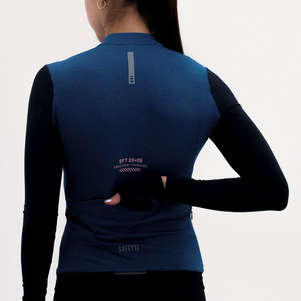 CAMISA CICLISMO MANGA LARGA CLIMATE AZUL PARA MUJER