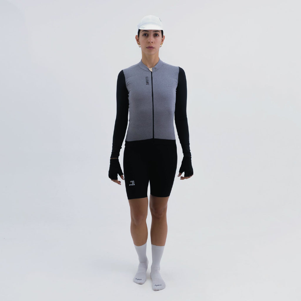 Women’s Climate Grey Long-Sleeve Cycling Jersey