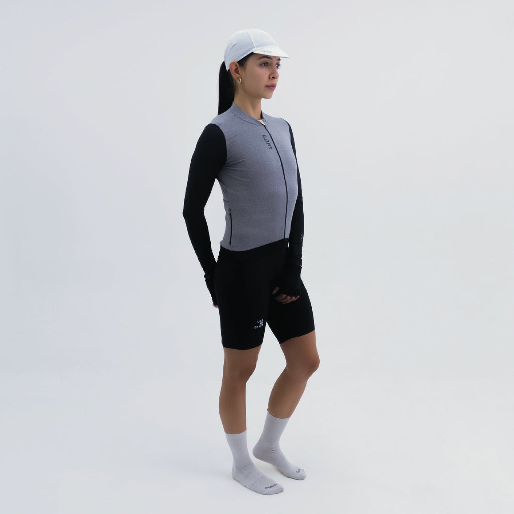 Women’s Climate Grey Long-Sleeve Cycling Jersey