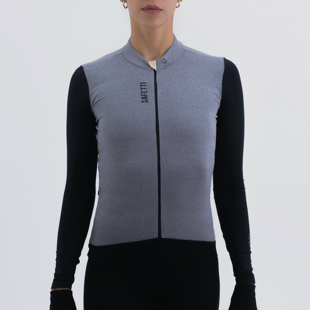 Women’s Climate Grey Long-Sleeve Cycling Jersey