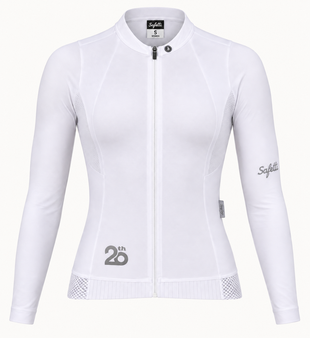 Women’s Essential White Long-Sleeve Cycling Jersey