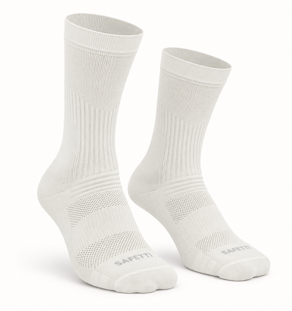 Unisex Ivory 8" Elastic-Cuff Running Socks