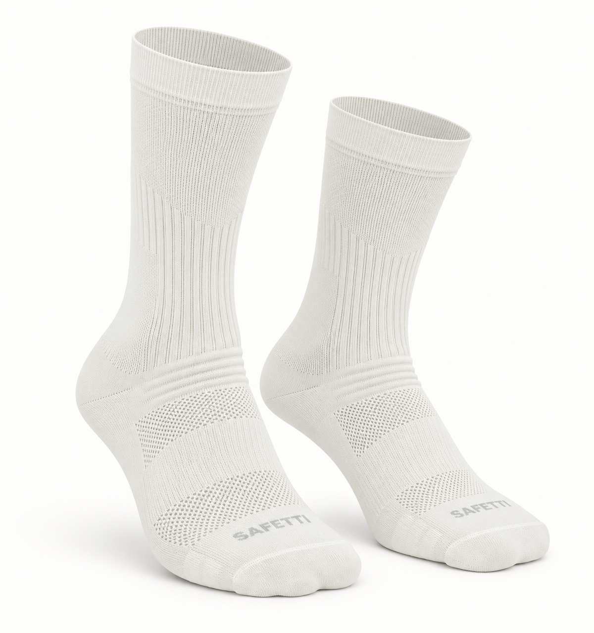 Unisex Ivory 8" Elastic-Cuff Running Socks