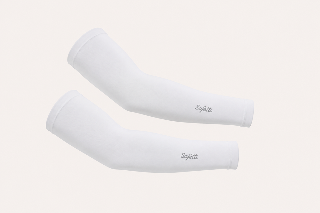 Unisex White Essentials Cycling Arm Warmers