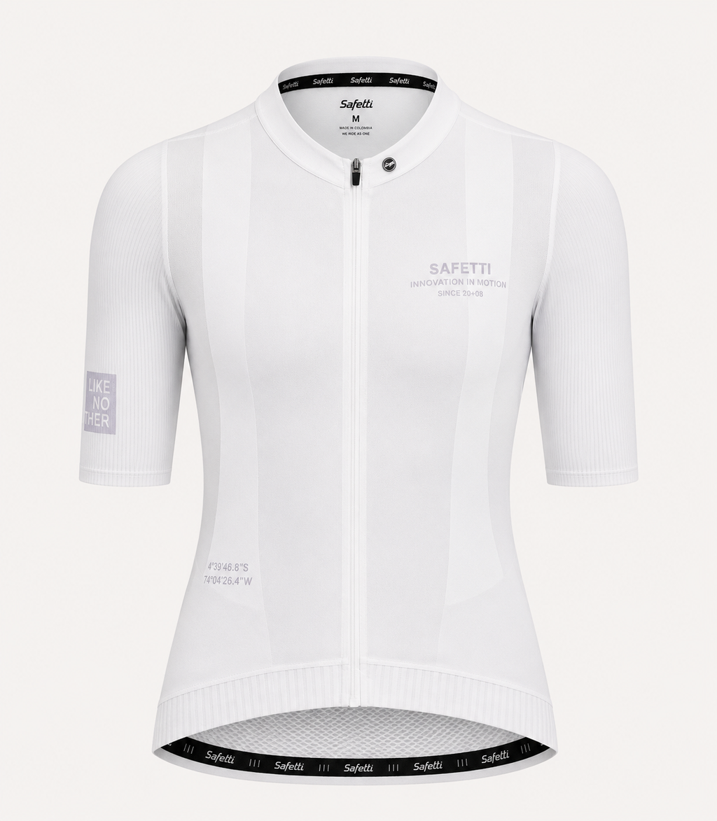 Men’s Latitude White Short-Sleeve Cycling Jersey