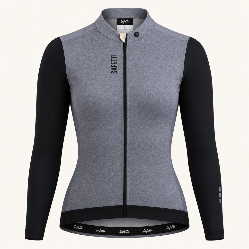 Women’s Climate Grey Long-Sleeve Cycling Jersey