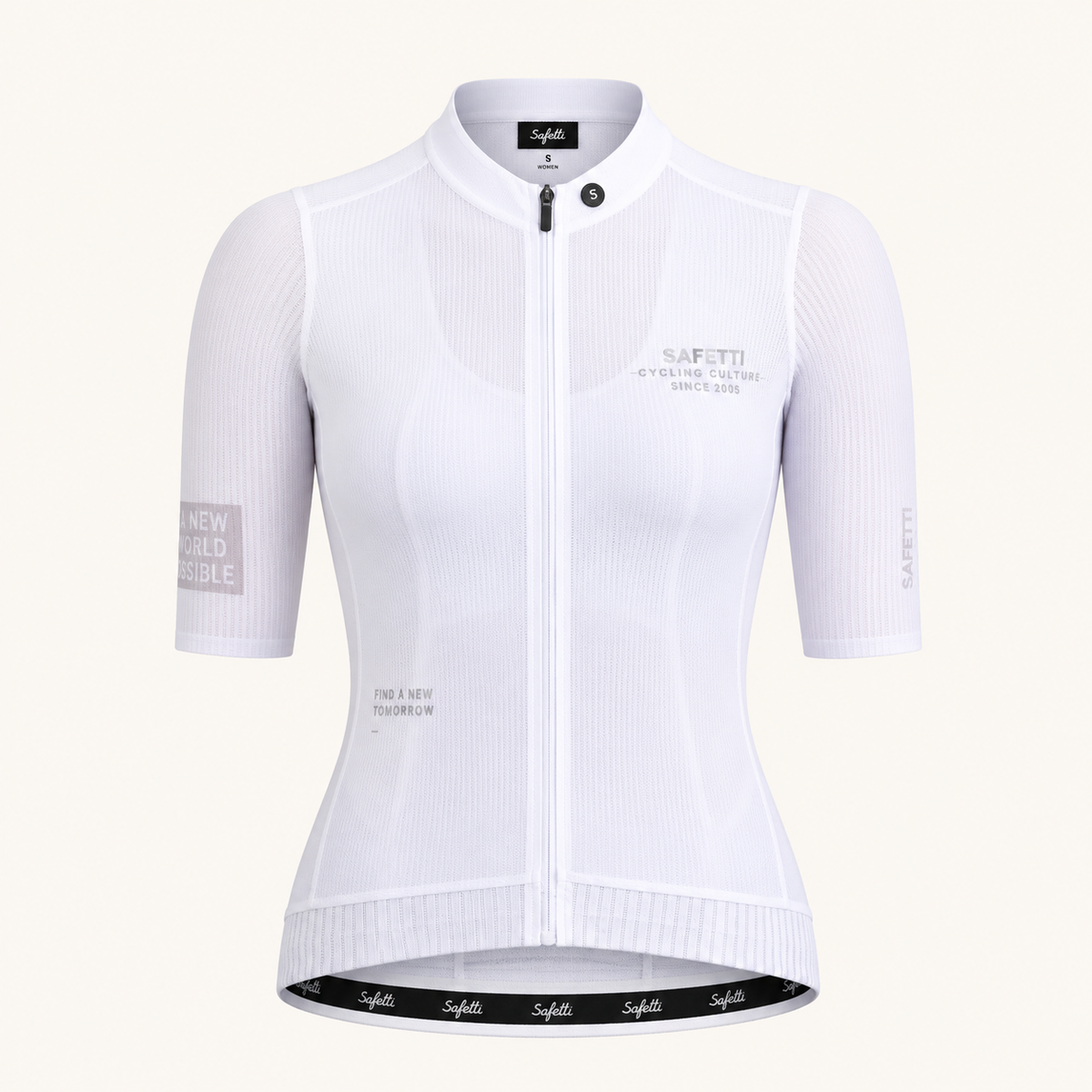Women’s Latitude White Short-Sleeve Cycling Jersey