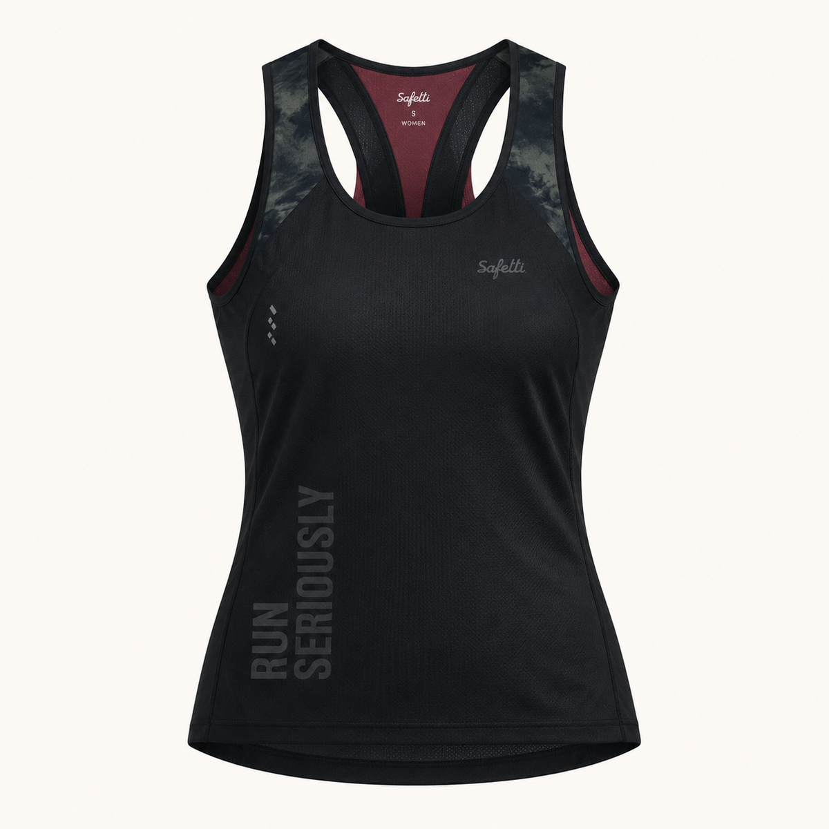 Women’s Strobe Black Sleeveless Running Tank