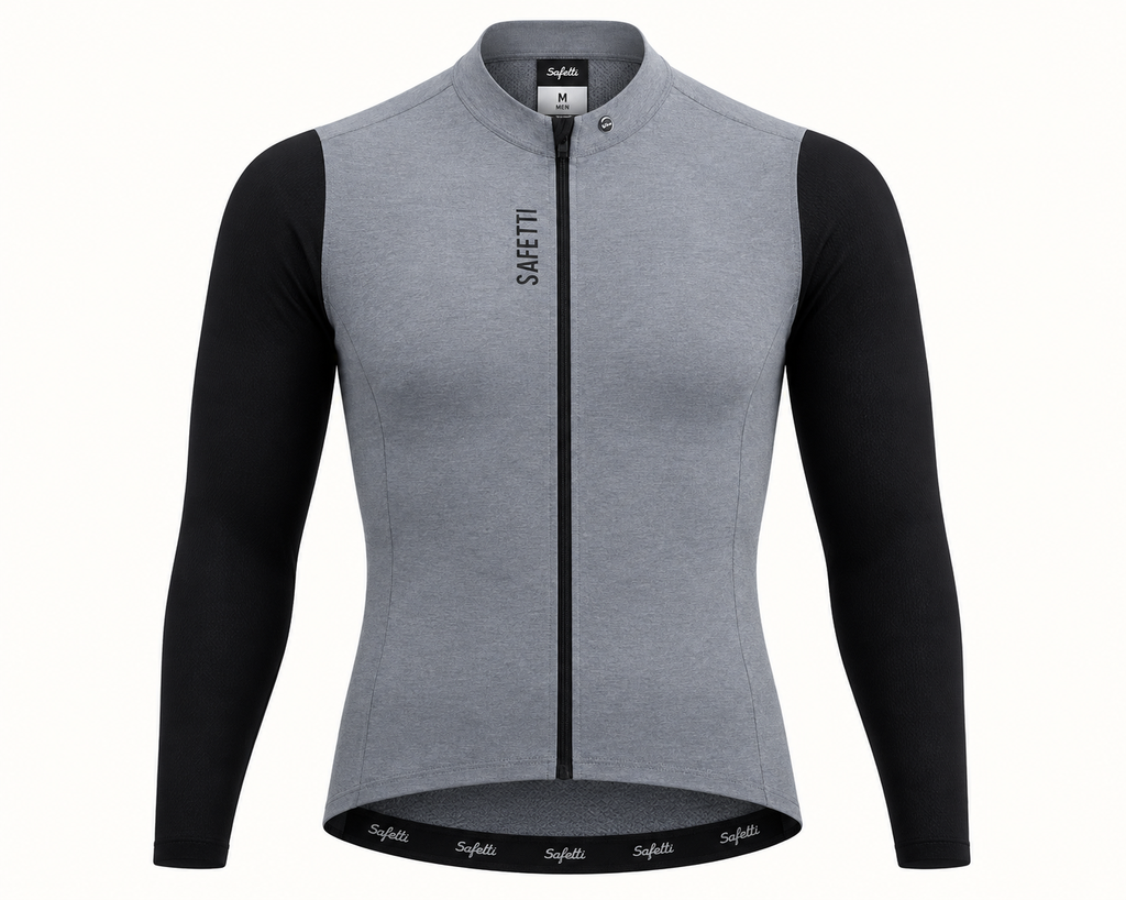 Men’s Climate Grey Long-Sleeve Cycling Jersey
