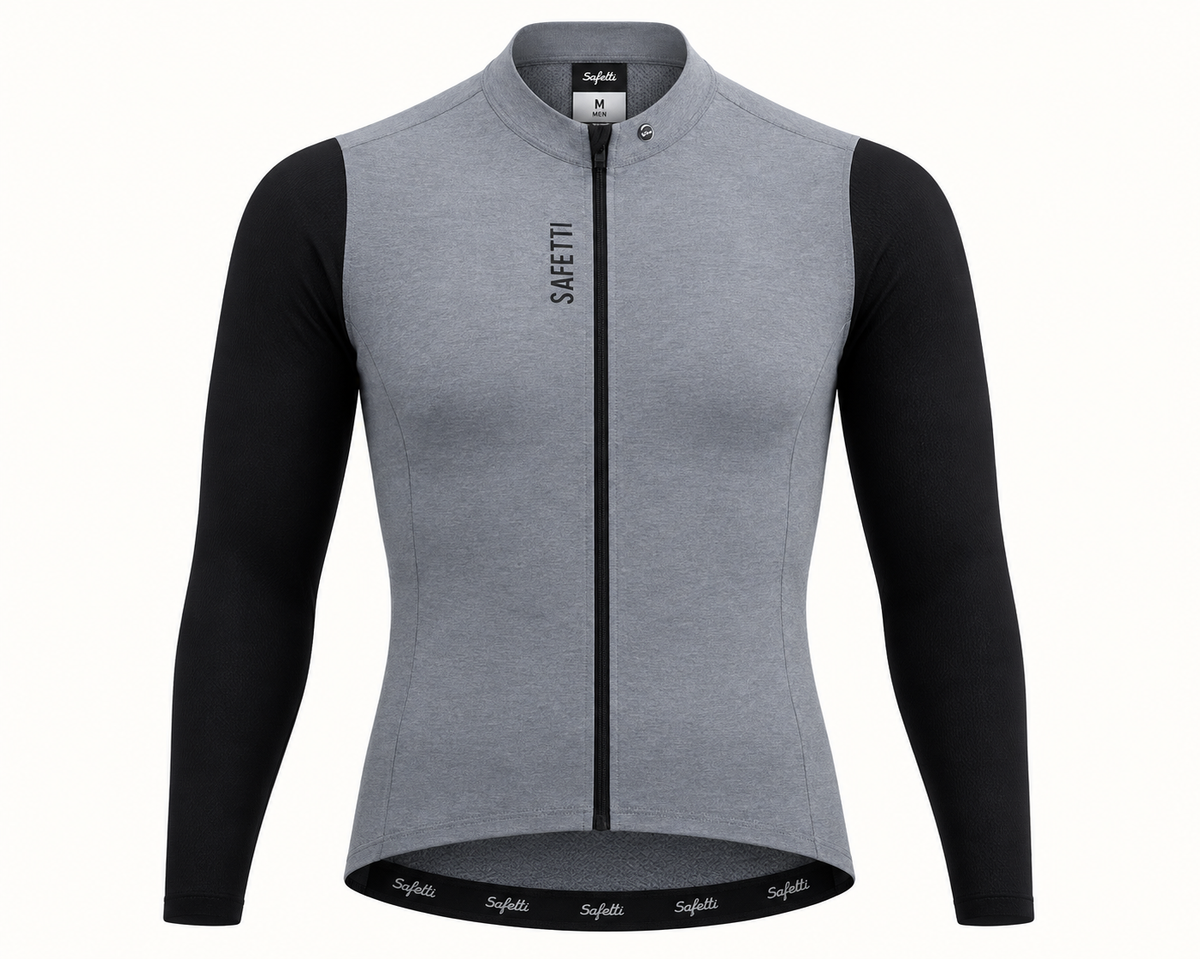 Men’s Climate Grey Long-Sleeve Cycling Jersey