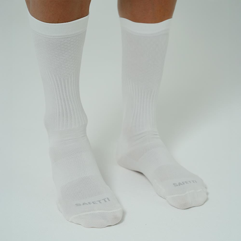 Unisex Ivory 8" Elastic-Cuff Running Socks