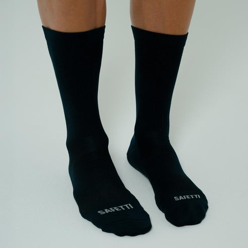Dark Blue 8" Elastic-Cuff Running Socks