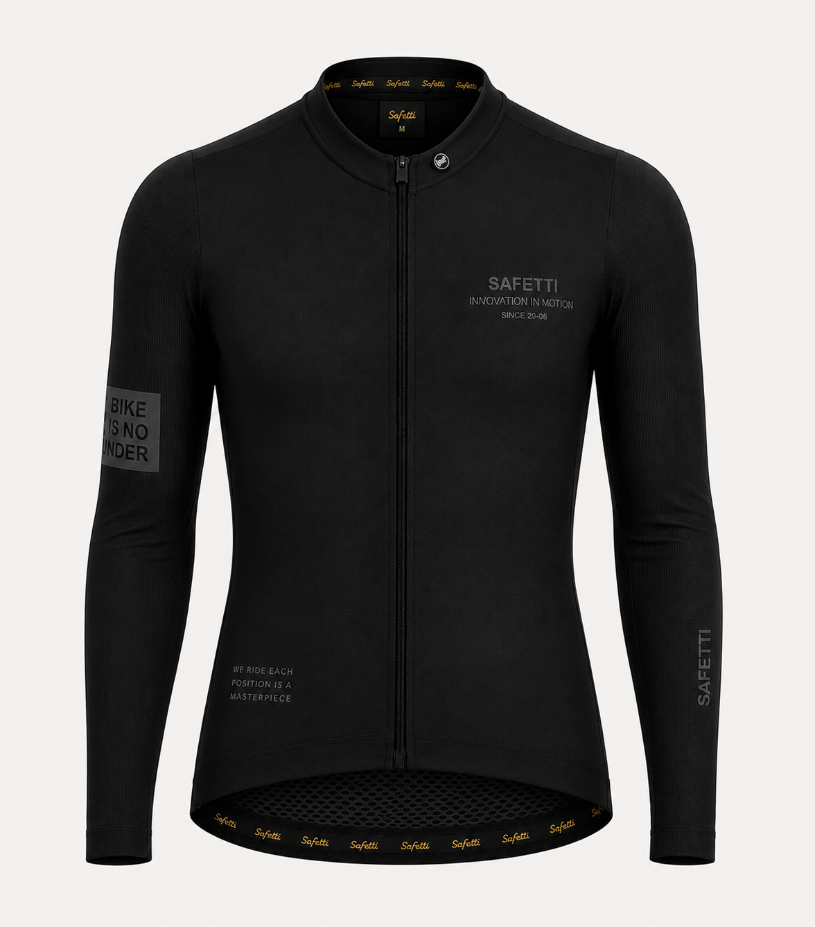 Men’s Latitude Black Long-Sleeve Cycling Jersey