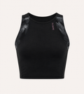 Women’s Black Running/Padel Pocket Crop Top