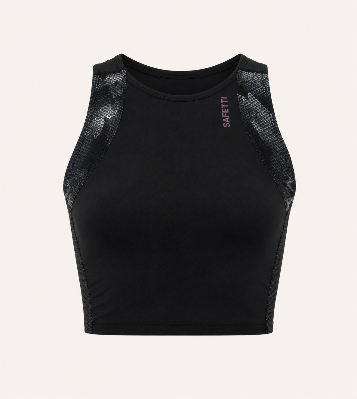 Women’s Black Running/Padel Pocket Crop Top
